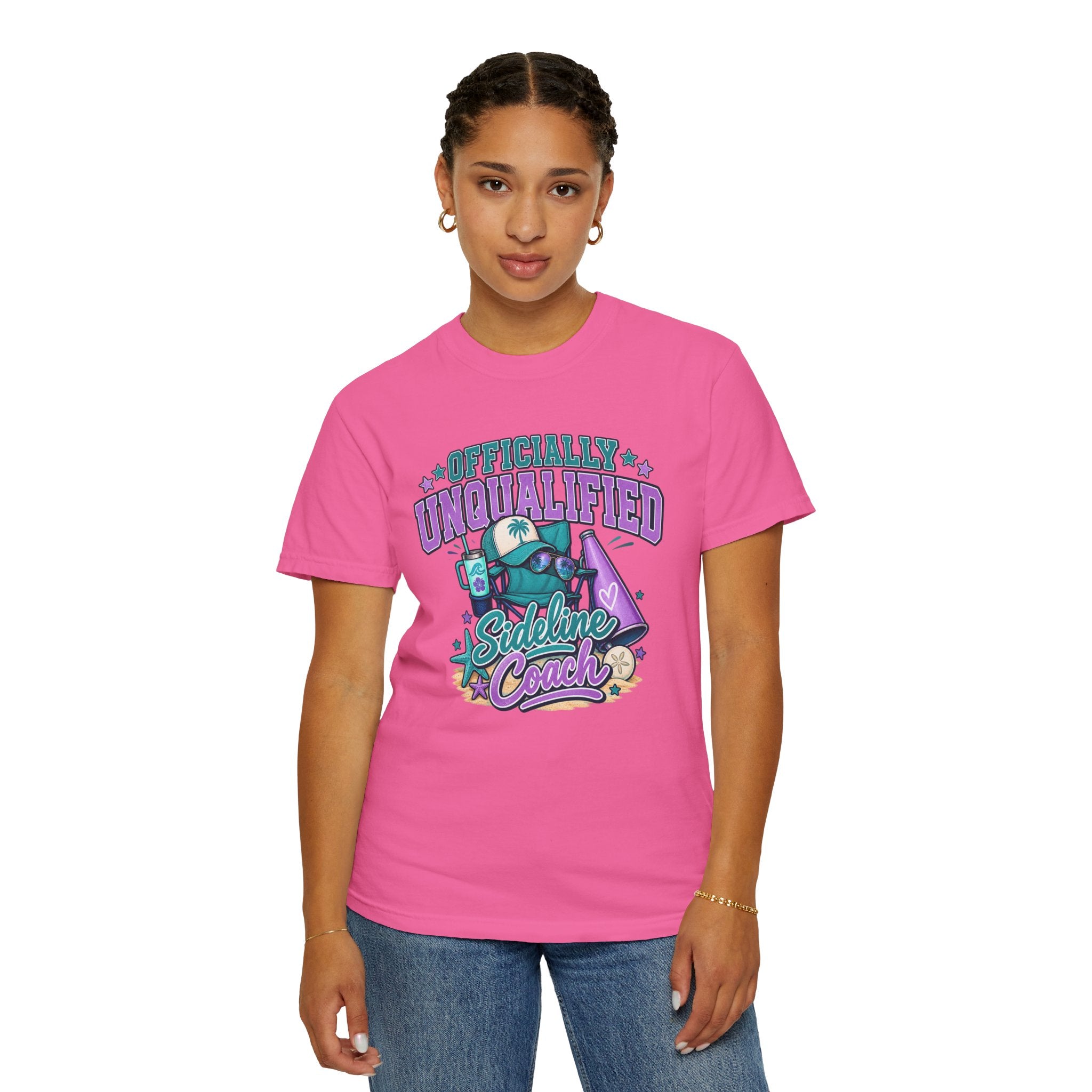 Sideline Coach T-Shirt — "Officially Unqualified" Funny Sports Coach Tee
