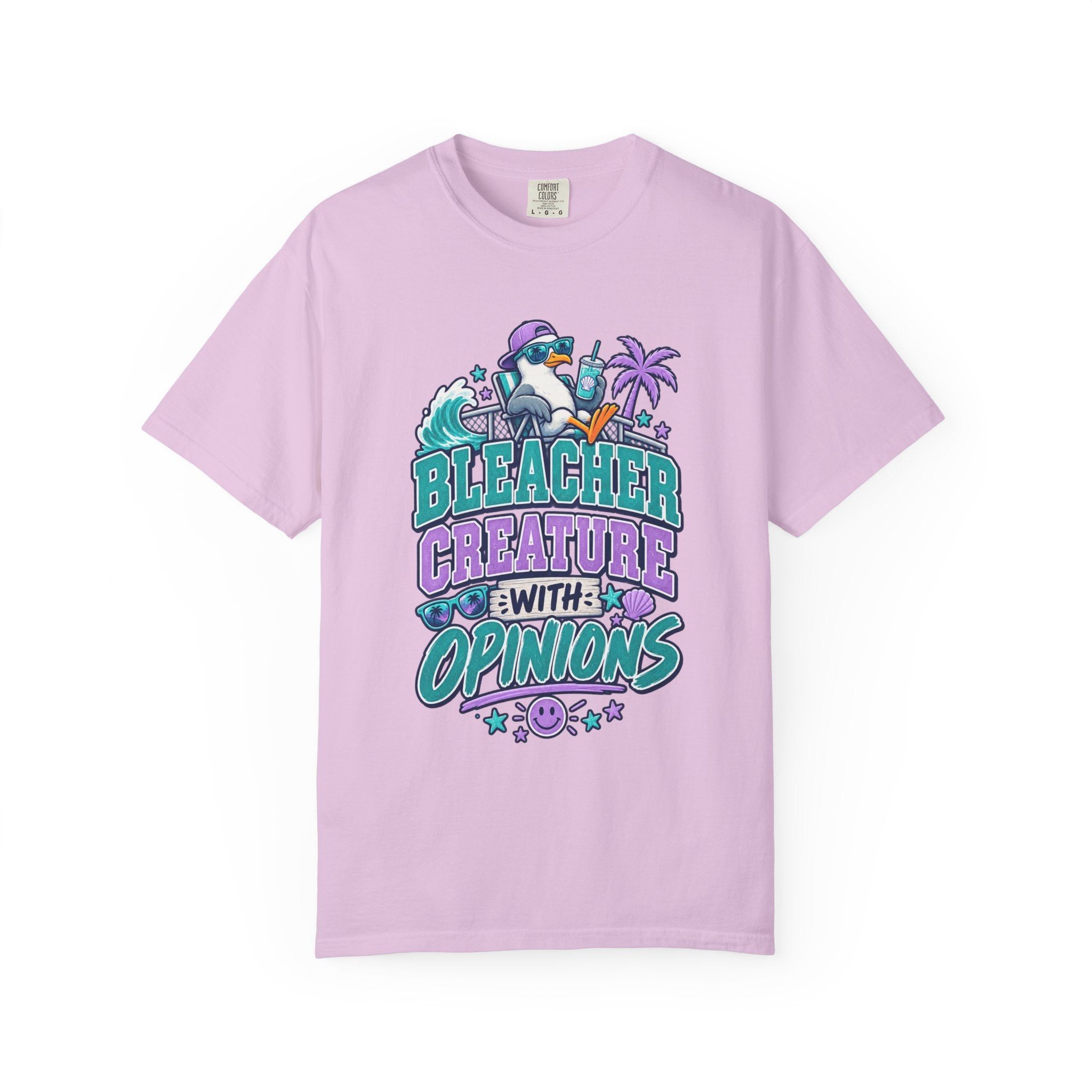 Bleacher Creature With Opinions T-Shirt — Funny Beach Cartoon Tee