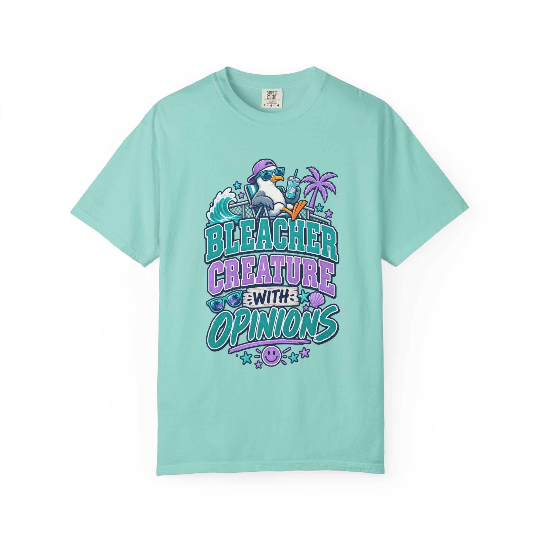 Bleacher Creature With Opinions T-Shirt — Funny Beach Cartoon Tee