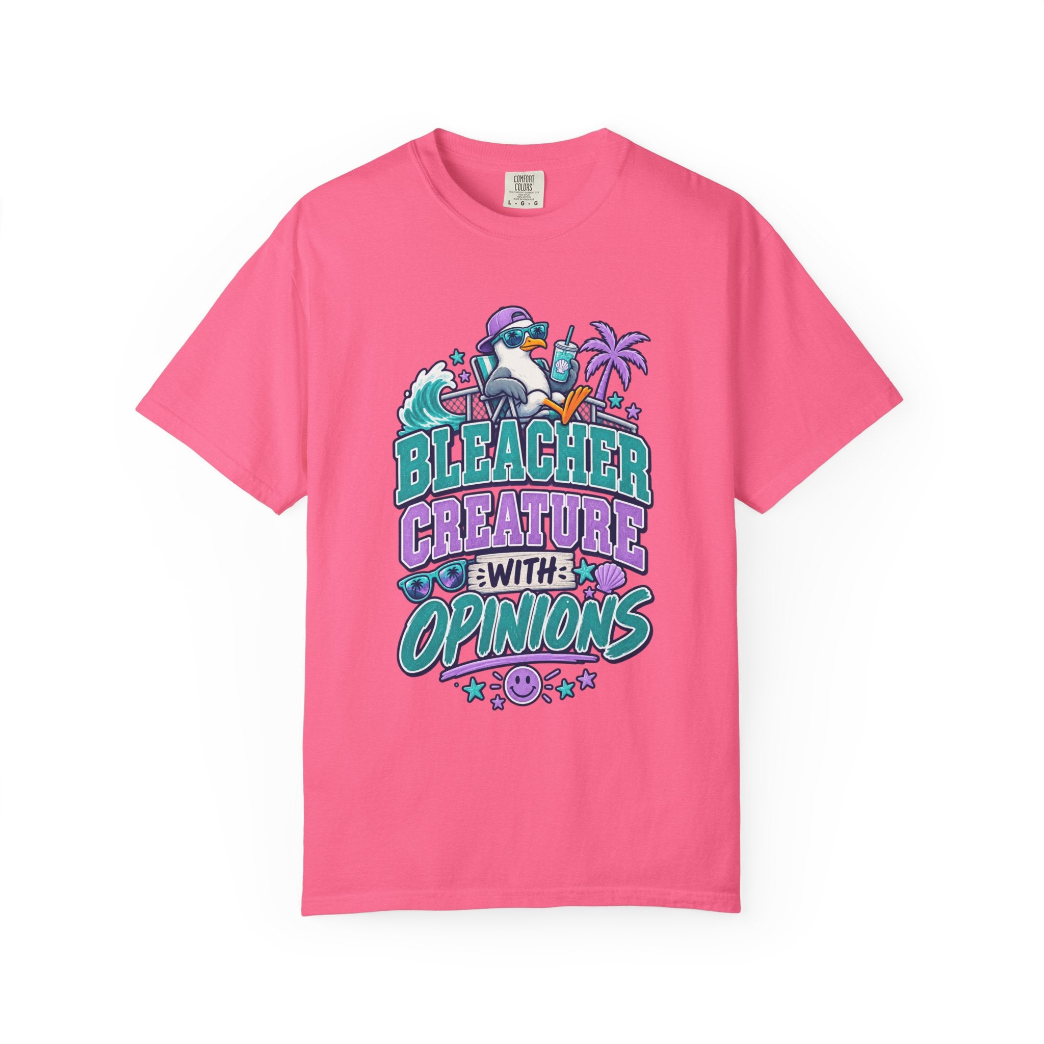 Bleacher Creature With Opinions T-Shirt — Funny Beach Cartoon Tee