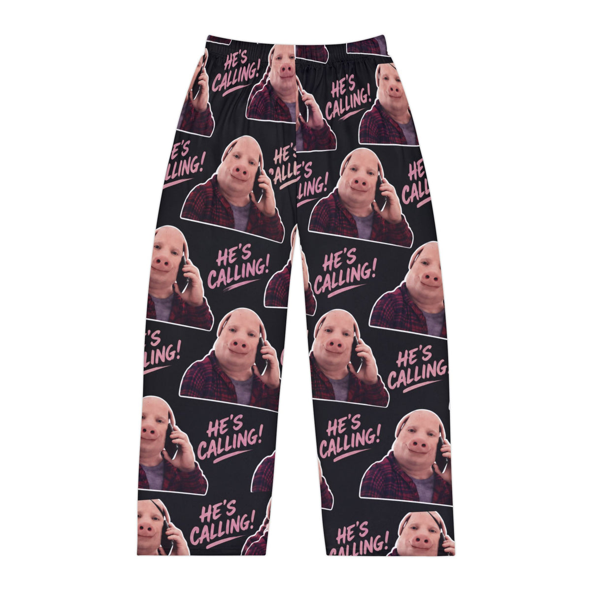 John Pork Meme Pajama Pants – “He’s Calling!” Funny All-Over Print Lounge Pants