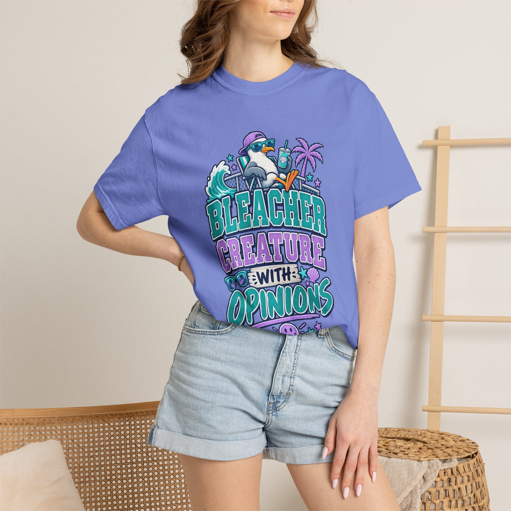 Bleacher Creature With Opinions T-Shirt — Funny Beach Cartoon Tee