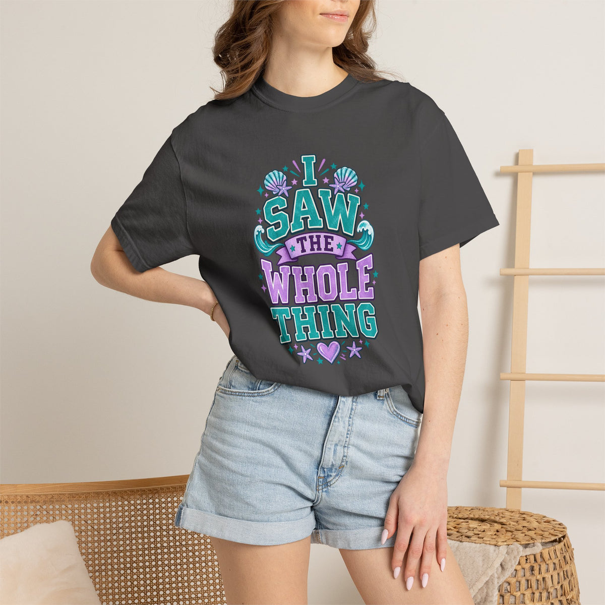 I Saw the Whole Thing Retro Graphic Tee – Colorful Funny Statement Shirt – Unisex Comfort Colors Garment-Dyed T-Shirt
