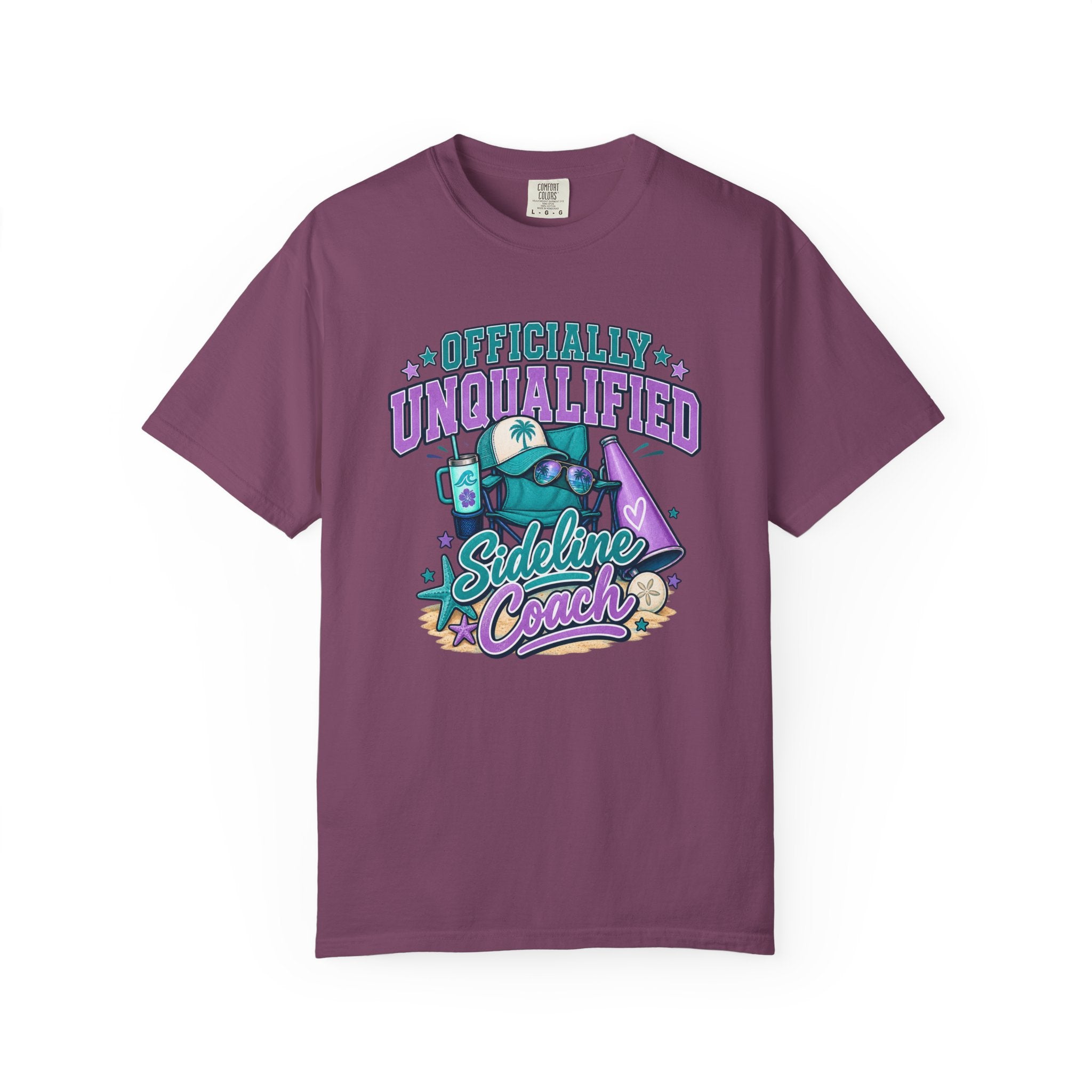 Sideline Coach T-Shirt — "Officially Unqualified" Funny Sports Coach Tee