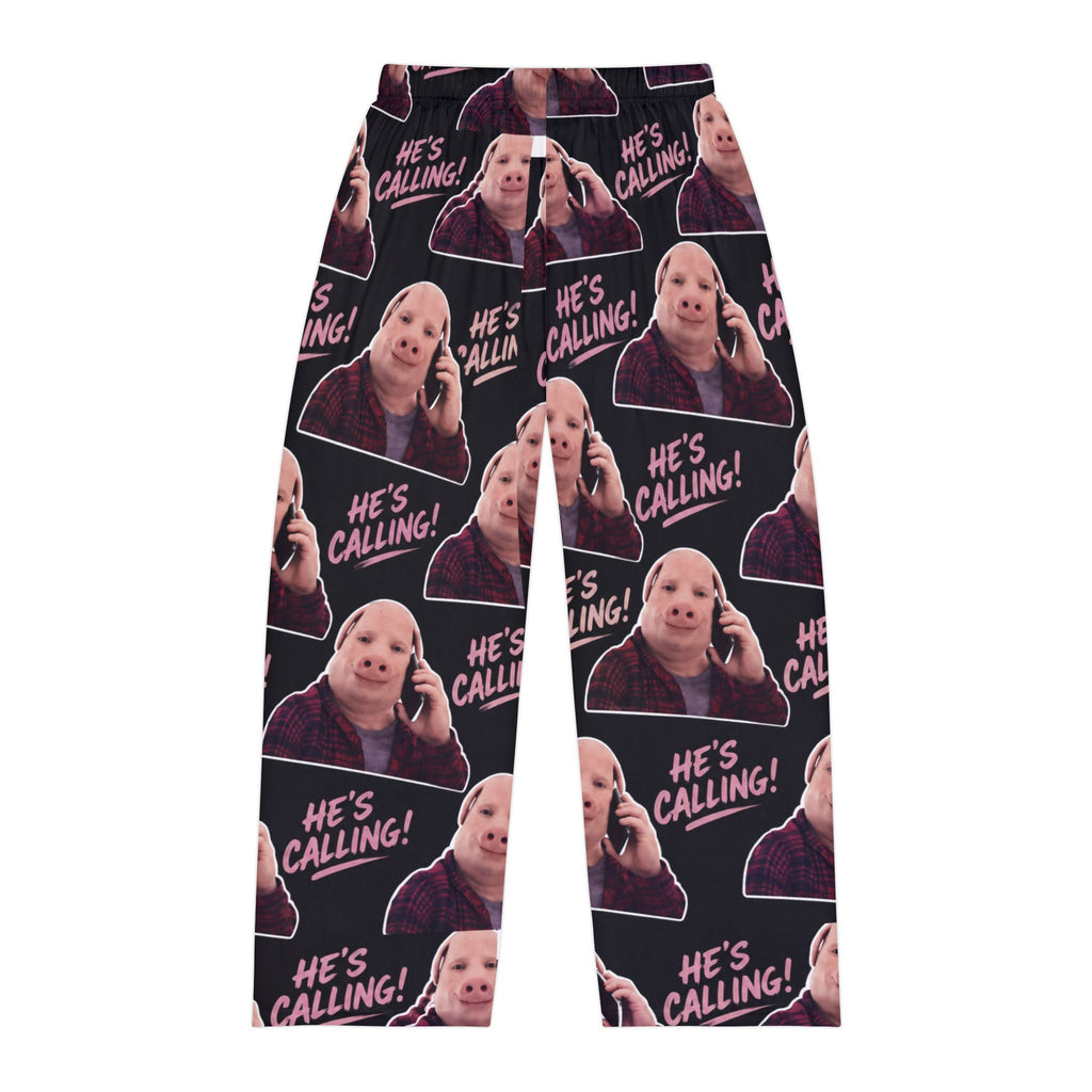 John Pork Meme Pajama Pants – “He’s Calling!” Funny All-Over Print Lounge Pants