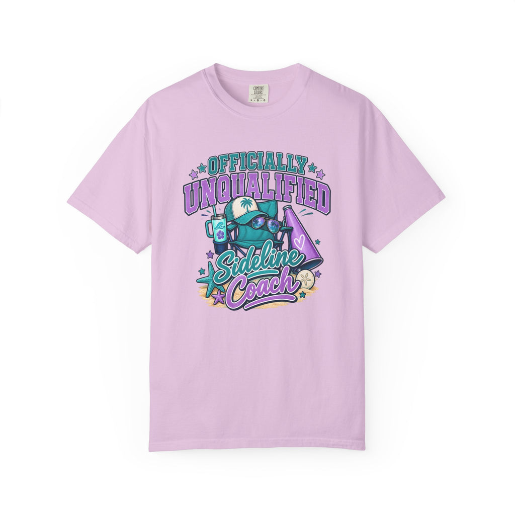 Sideline Coach T-Shirt — "Officially Unqualified" Funny Sports Coach Tee