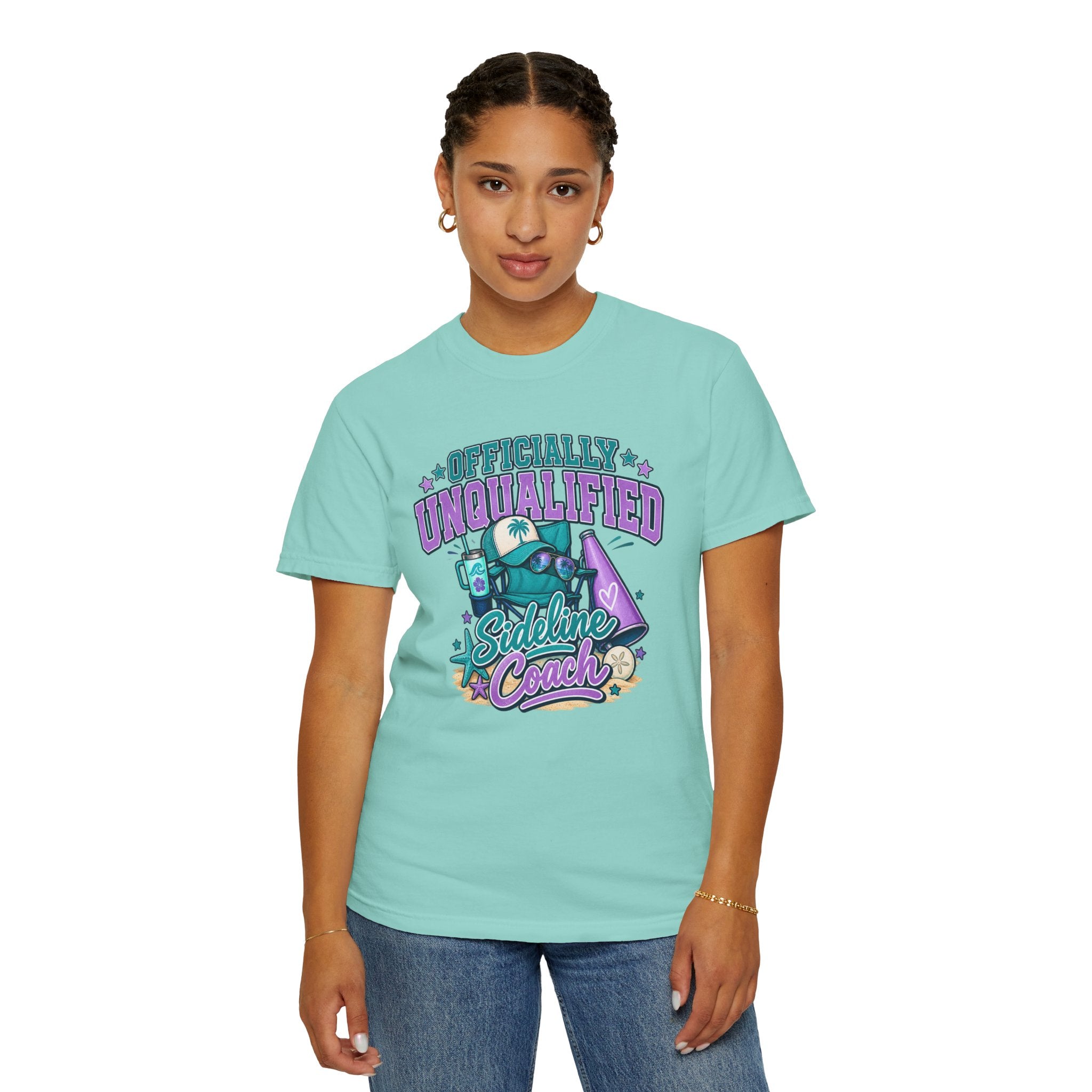 Sideline Coach T-Shirt — "Officially Unqualified" Funny Sports Coach Tee