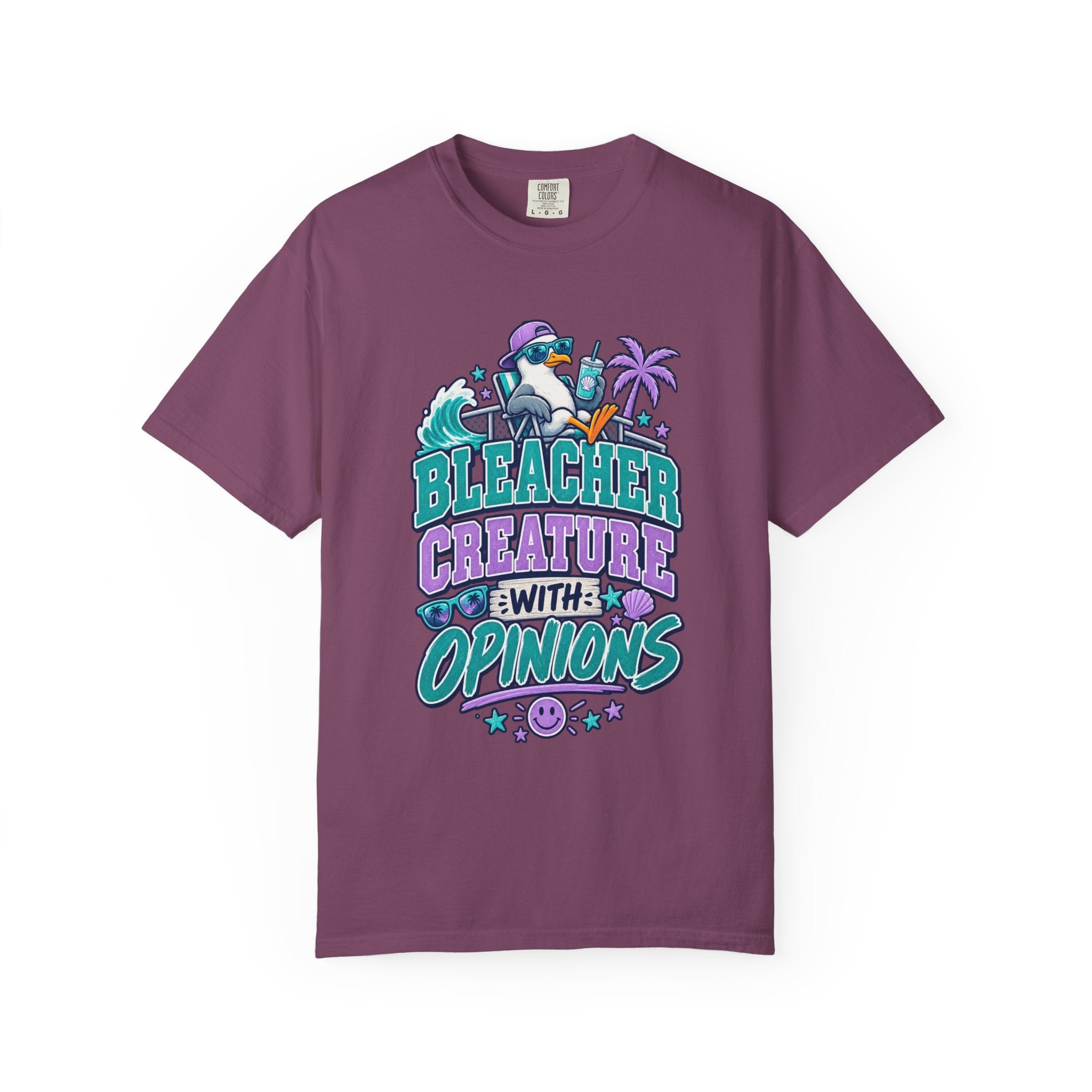 Bleacher Creature With Opinions T-Shirt — Funny Beach Cartoon Tee