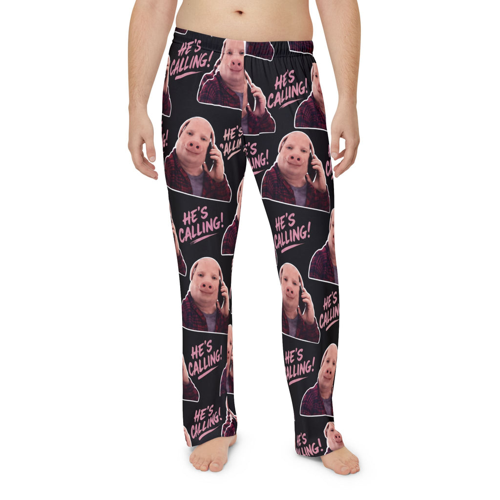John Pork Meme Pajama Pants – “He’s Calling!” Funny All-Over Print Lounge Pants