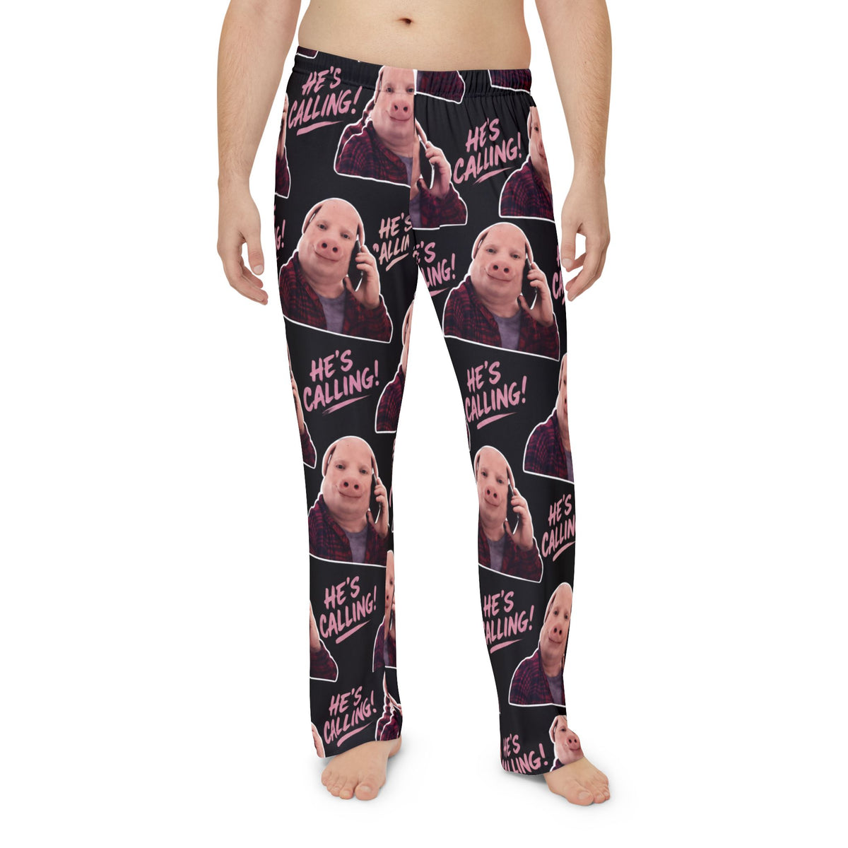 John Pork Meme Pajama Pants – “He’s Calling!” Funny All-Over Print Lounge Pants