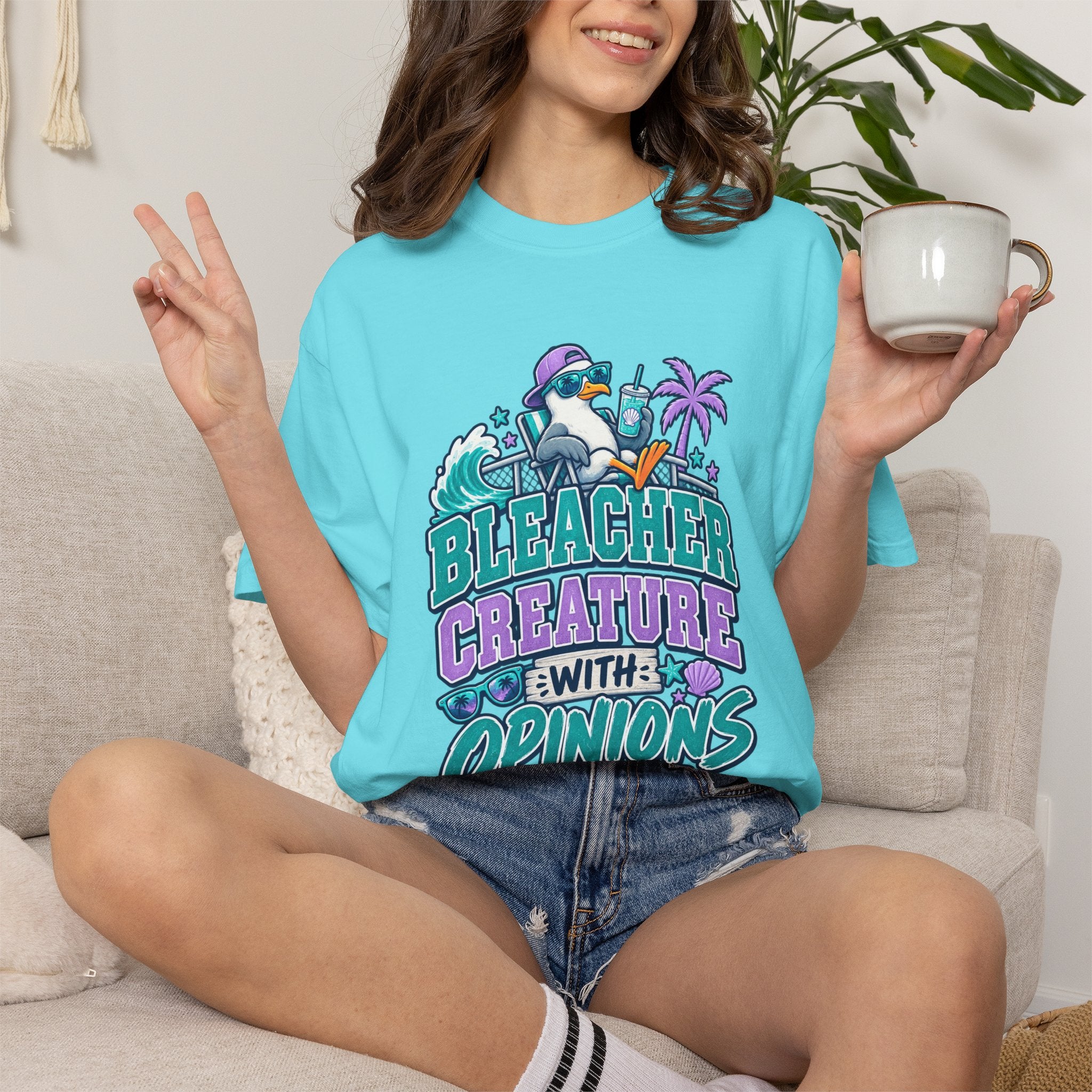 Bleacher Creature With Opinions T-Shirt — Funny Beach Cartoon Tee