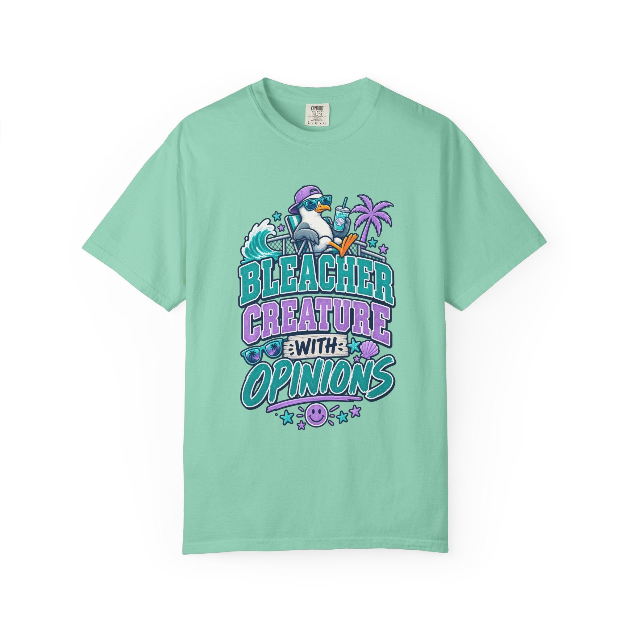Bleacher Creature With Opinions T-Shirt — Funny Beach Cartoon Tee