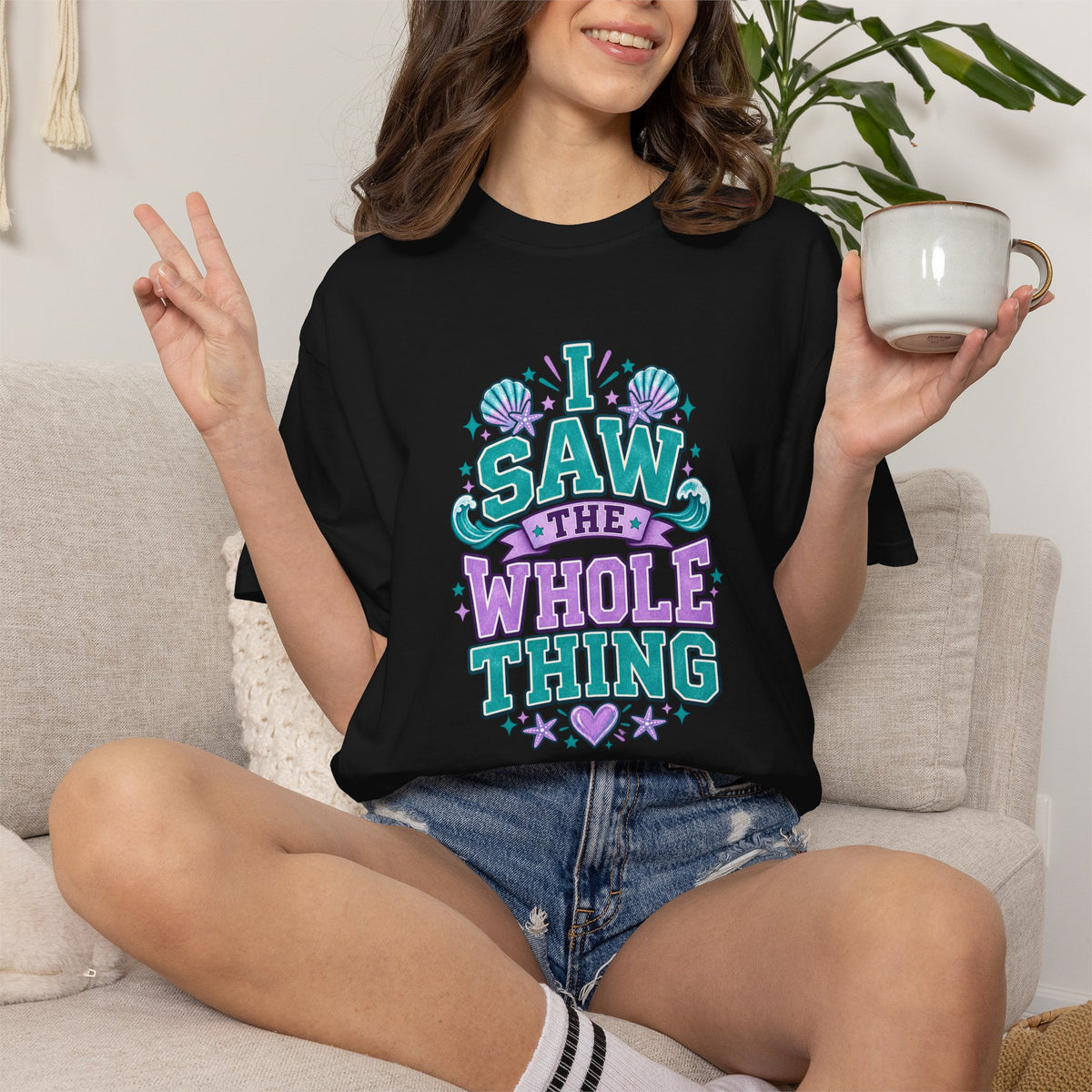 I Saw the Whole Thing Retro Graphic Tee – Colorful Funny Statement Shirt – Unisex Comfort Colors Garment-Dyed T-Shirt