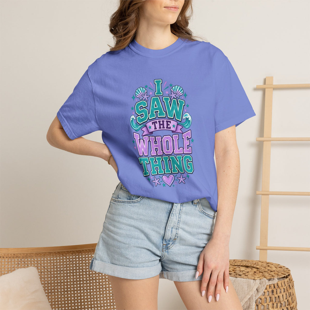 I Saw the Whole Thing Retro Graphic Tee – Colorful Funny Statement Shirt – Unisex Comfort Colors Garment-Dyed T-Shirt
