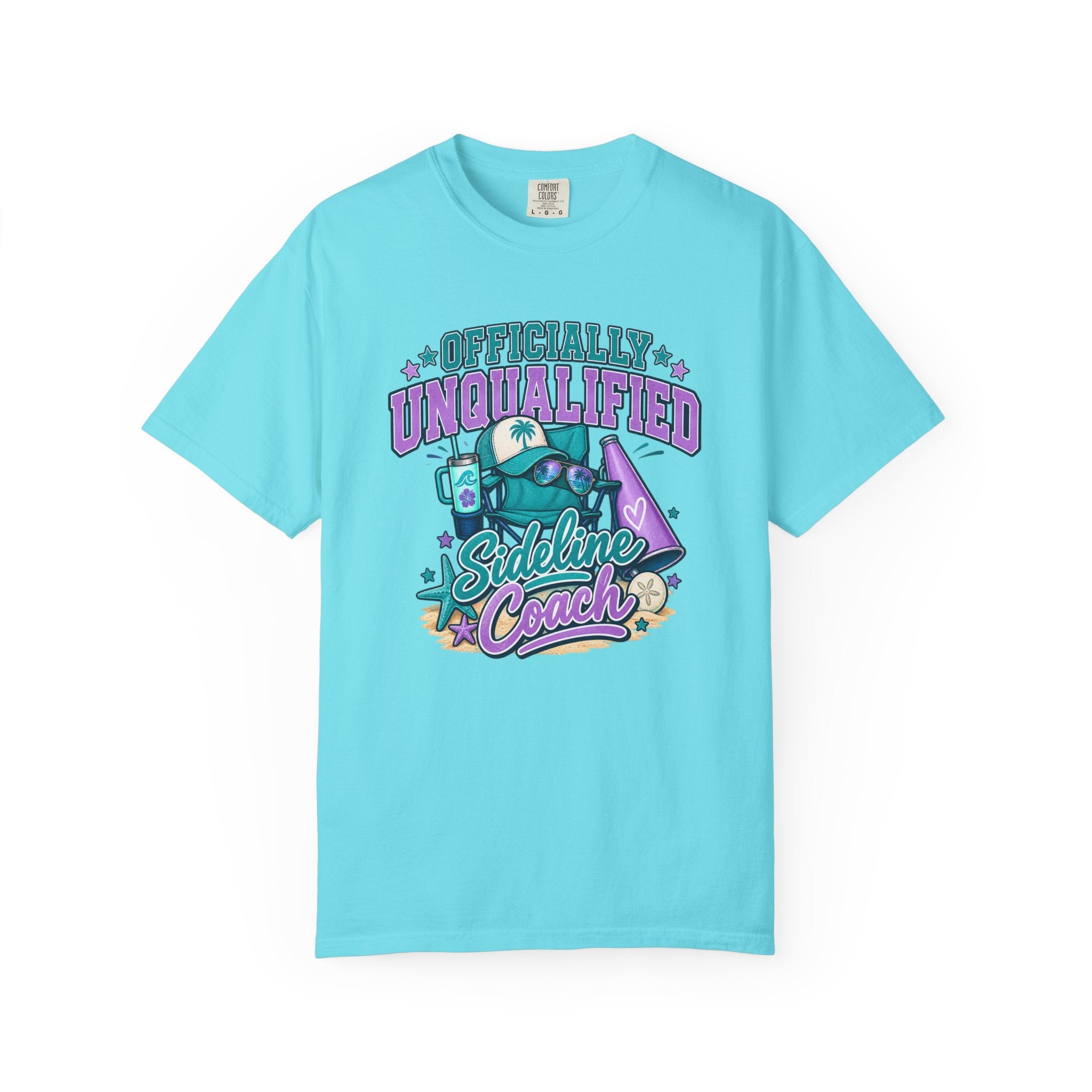 Sideline Coach T-Shirt — "Officially Unqualified" Funny Sports Coach Tee