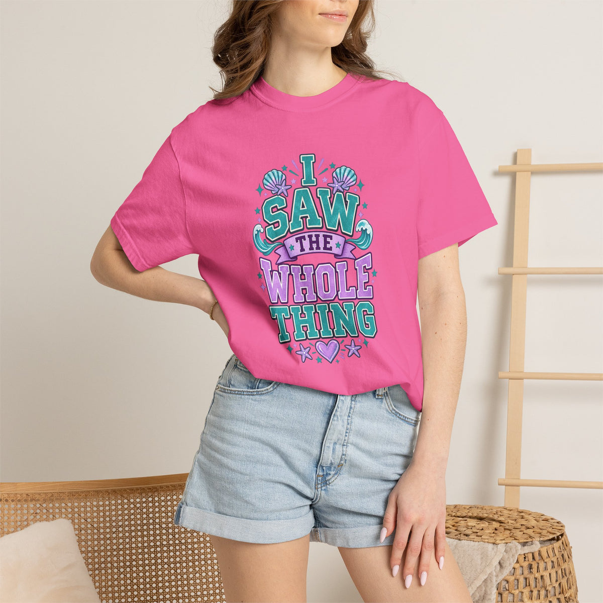 I Saw the Whole Thing Retro Graphic Tee – Colorful Funny Statement Shirt – Unisex Comfort Colors Garment-Dyed T-Shirt