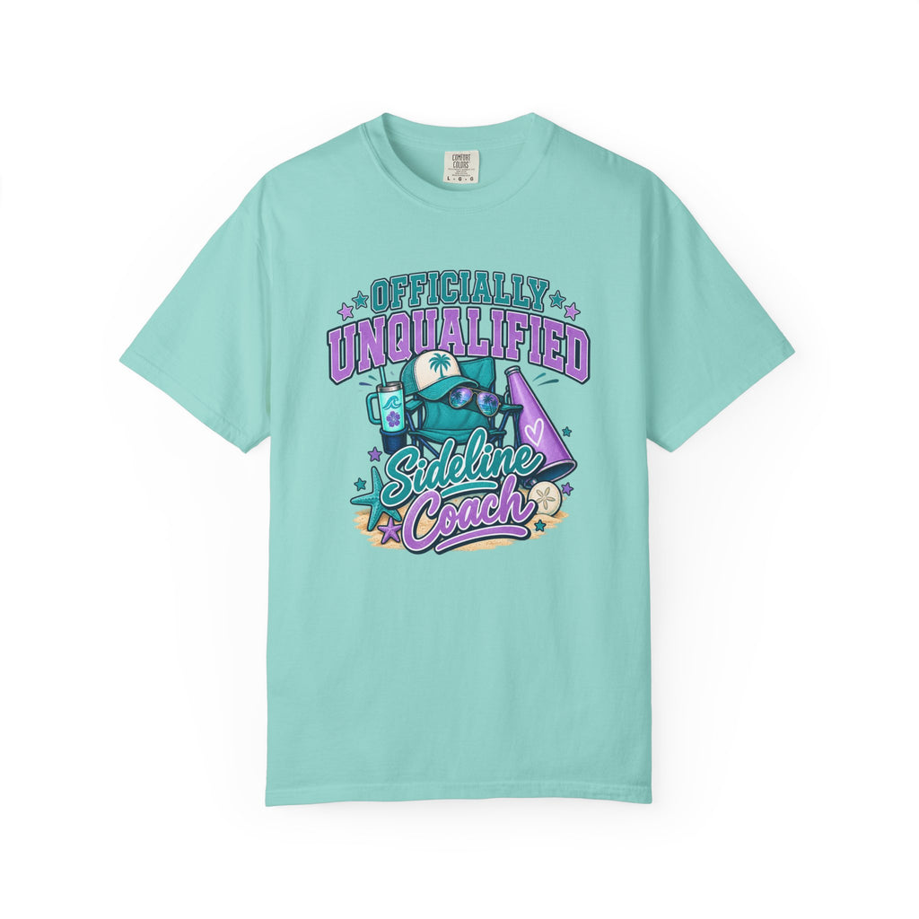 Sideline Coach T-Shirt — "Officially Unqualified" Funny Sports Coach Tee