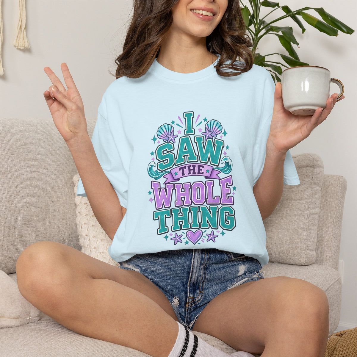 I Saw the Whole Thing Retro Graphic Tee – Colorful Funny Statement Shirt – Unisex Comfort Colors Garment-Dyed T-Shirt