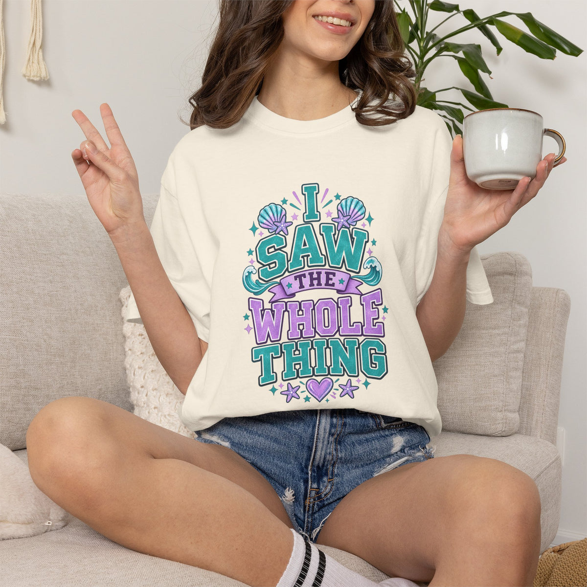 I Saw the Whole Thing Retro Graphic Tee – Colorful Funny Statement Shirt – Unisex Comfort Colors Garment-Dyed T-Shirt