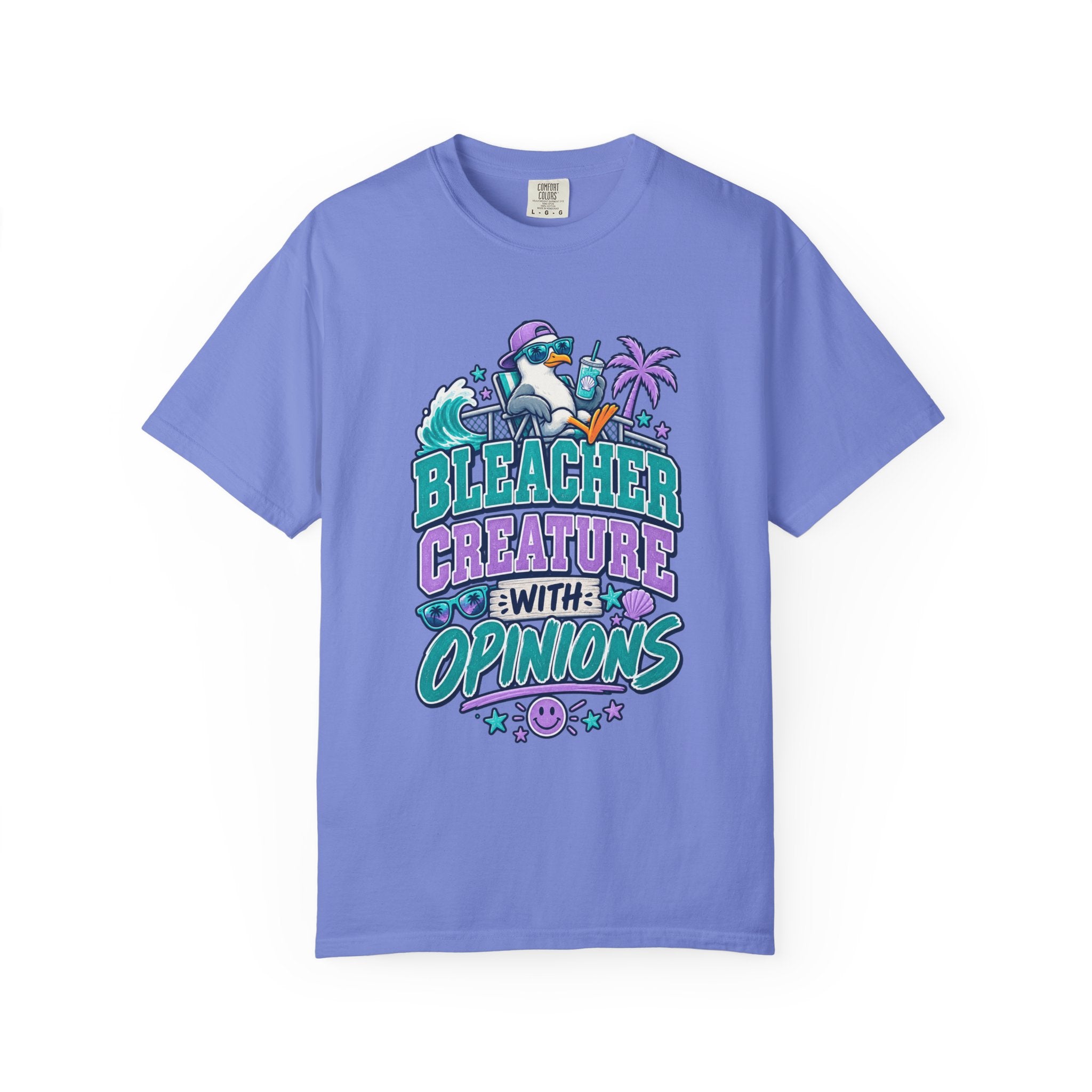 Bleacher Creature With Opinions T-Shirt — Funny Beach Cartoon Tee
