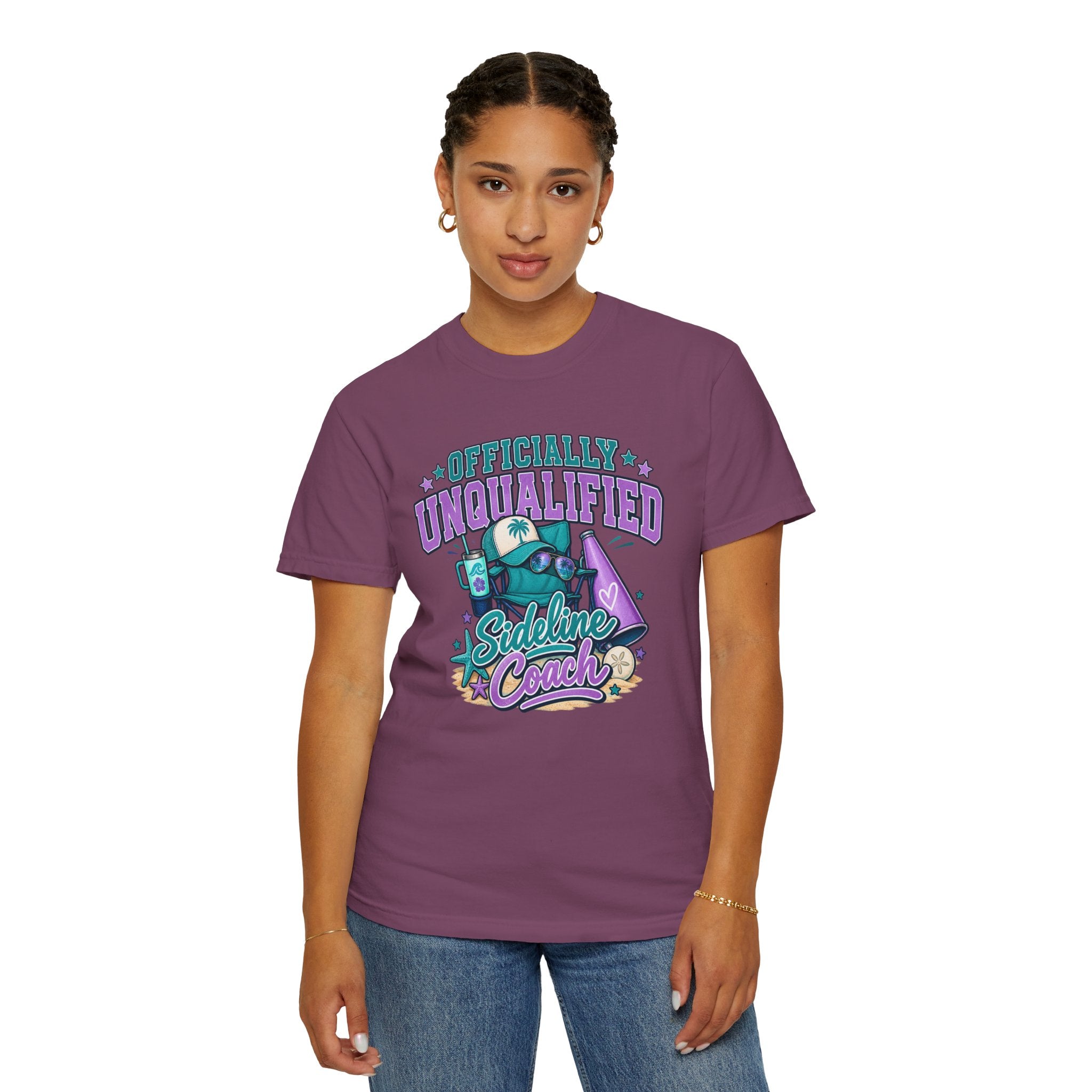 Sideline Coach T-Shirt — "Officially Unqualified" Funny Sports Coach Tee